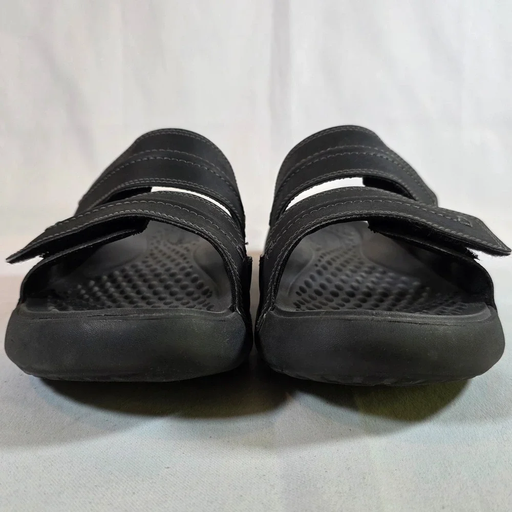 Crocs Vista II LiteRide Black Mens 11 Slide Sandals Double Strap Adjustable